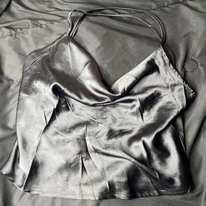 Black silk top